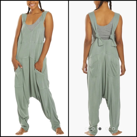 FP Movement Olive Harem Jumpsuit Jumper Romper Overalls - Picture 2 of 13